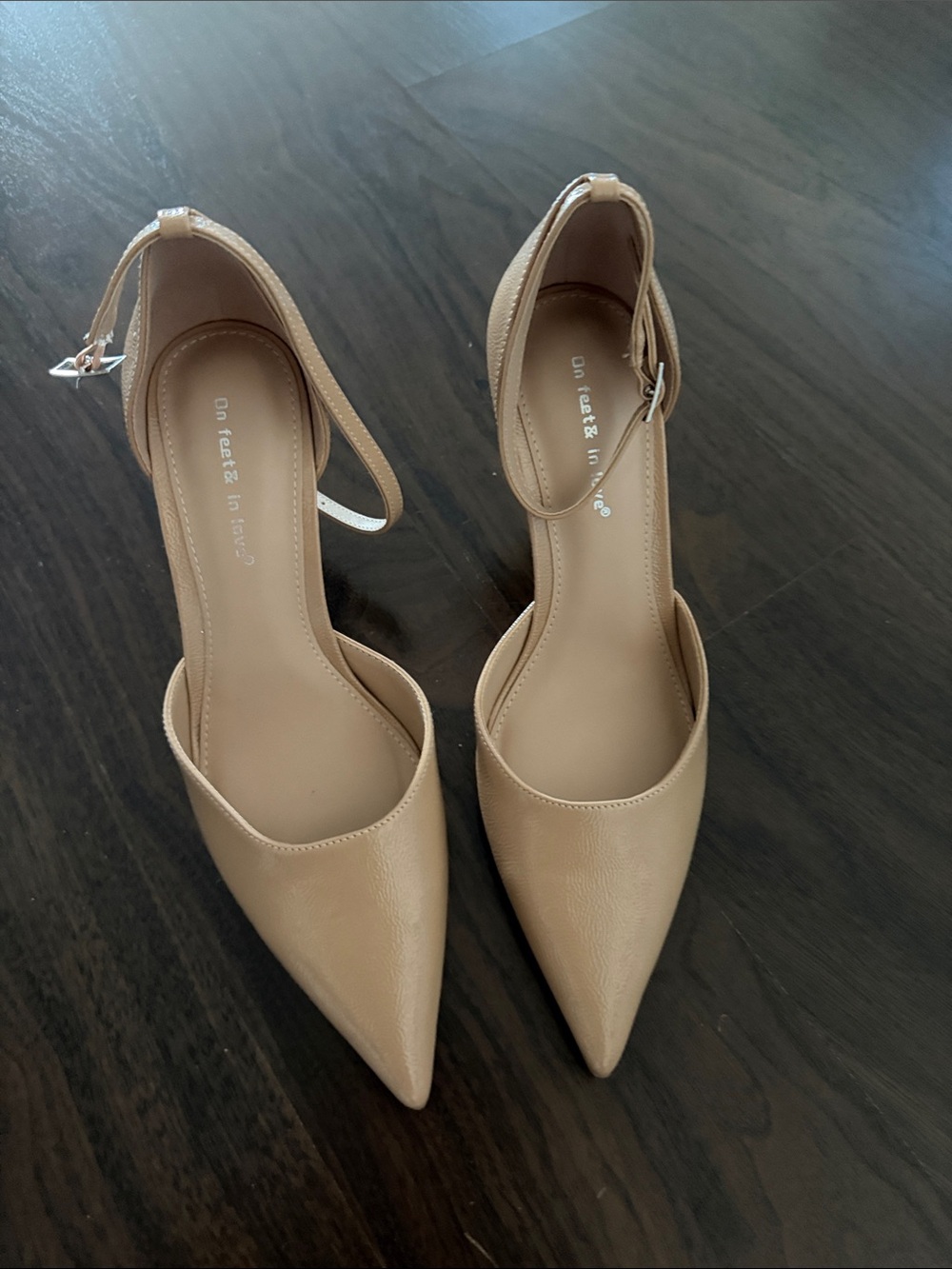 Nine West Nude Pointed-Toe Ankle-Strap Pumps
